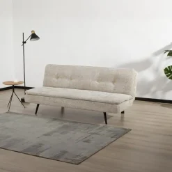 Slaapbank 3-Zits - Taupe Stof - Zithoogte 41cm - 179x87x80cm - Olive