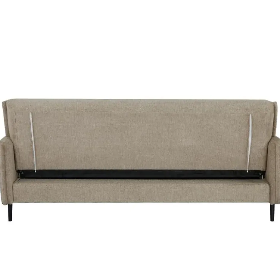 Slaapbank 3-Zits - Taupe Stof - Zithoogte 47cm - 200x85x87cm - Torvi
