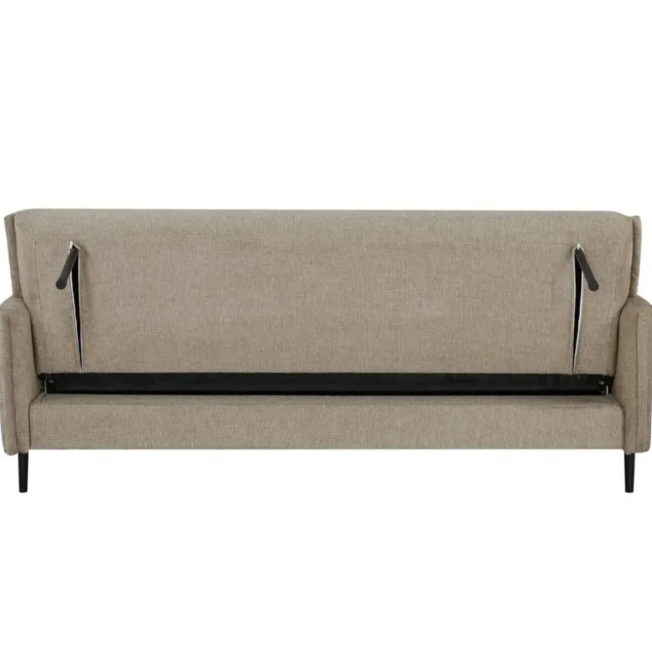 Slaapbank 3-Zits - Taupe Stof - Zithoogte 47cm - 200x85x87cm - Torvi
