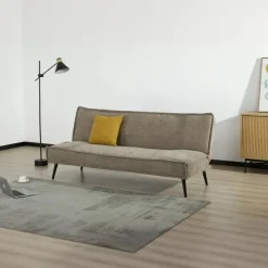 Slaapbank 3-Zits - Taupe Stof - Zithoogte 43cm - 181x83x81cm - Mali