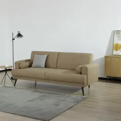 Slaapbank 3-Zits - Taupe Stof - Zithoogte 47cm - 209x91x85cm - Jason