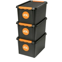 SmartStore Stevige Opbergbox 49L Set van 3 - 59x39x34cm