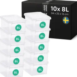SmartStore Stevige Opbergbox 8L Set van 10 - 34x25x16cm