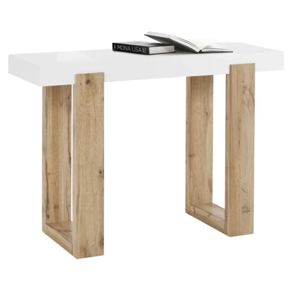 Solid - Consoletafel in wit/eikenoptik