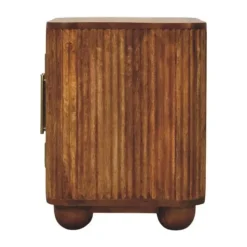 Solis Geribbelde Dressoir, 2 Deuren en 2 Planken, Lichtbruin