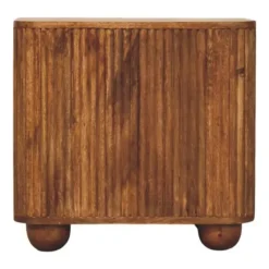 Solis Geribbelde Dressoir, 2 Deuren en 2 Planken, Lichtbruin