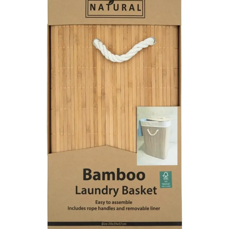 Songmics - Bamboe Opbergmand/ Wasmand - 72L - Naturel - EV