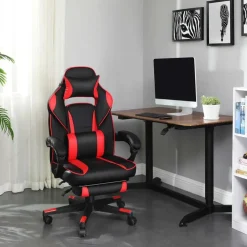 Songmics Ergonomische bureaustoel Zwart/Rood - 150 kg