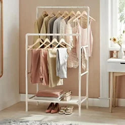 Songmics Kledingrek - 88x44x154cm - ijzer/stof/kunststof