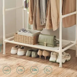 Songmics Kledingrek - 88x44x154cm - ijzer/stof/kunststof