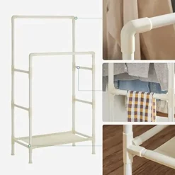 Songmics Kledingrek - 88x44x154cm - ijzer/stof/kunststof