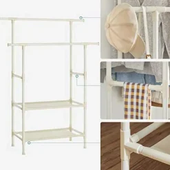 Songmics Metalen kledingstandaard belastbaar tot 70 kg, eenvoudige montage, 2