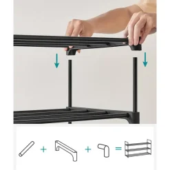 Songmics Schoenenrek Pedri - 92 x 30,5 x 55 cm - Zwart