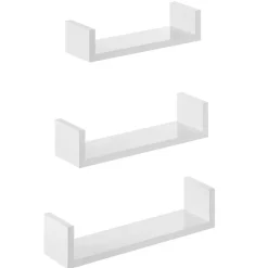 Songmics Wandplankset Bogey - Kleine, middelgrote en grote wandplank - Wit