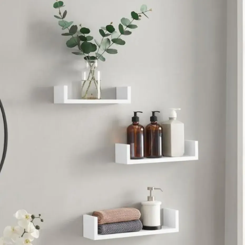 Songmics Wandplankset Bogey - Kleine, middelgrote en grote wandplank - Wit