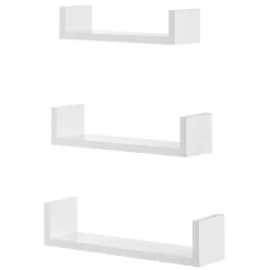 Songmics Wandplankset Bogey - Kleine, middelgrote en grote wandplank - Wit