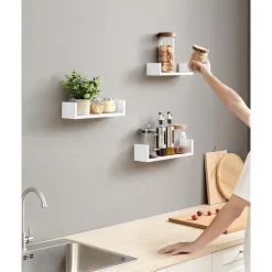 Songmics Wandplankset Bogey - Kleine, middelgrote en grote wandplank - Wit