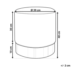 SOPHIA - Poef - Geel - 39 cm - Fluweel