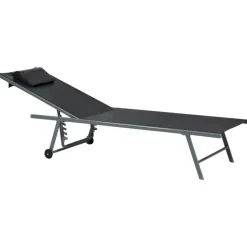 SORONI - Ligstoel set van 2 - Grijs/Zwart - Staal