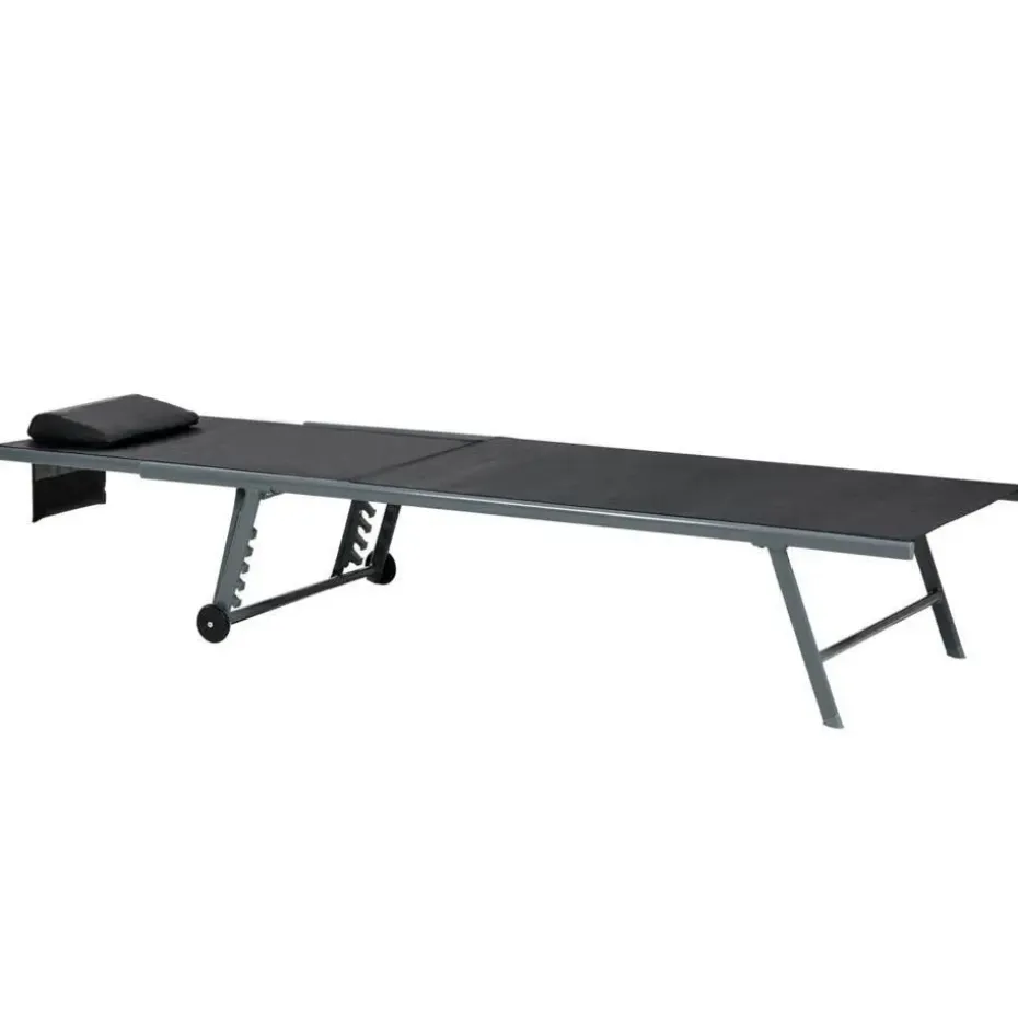 SORONI - Ligstoel set van 2 - Grijs/Zwart - Staal