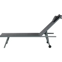 SORONI - Ligstoel set van 2 - Grijs/Zwart - Staal