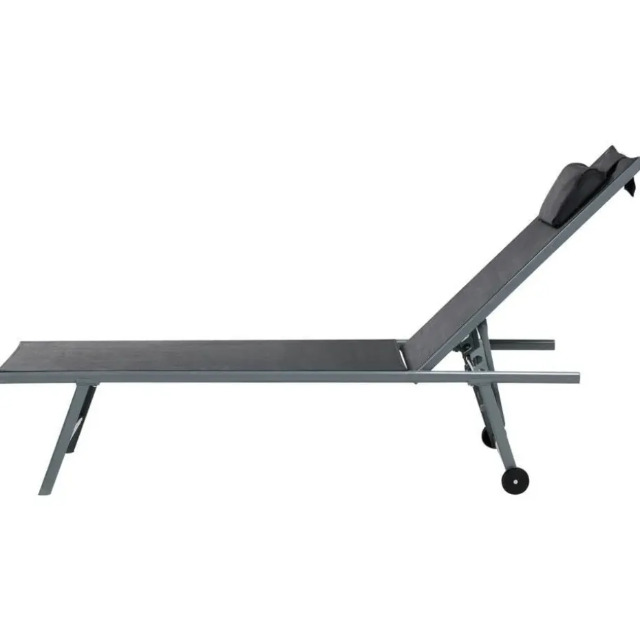 SORONI - Ligstoel set van 2 - Grijs/Zwart - Staal