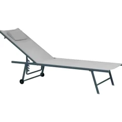 SORONI - Ligstoel set van 2 - Grijs/Lichtgrijs - Staal