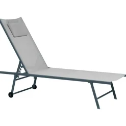 SORONI - Ligstoel set van 2 - Grijs/Lichtgrijs - Staal