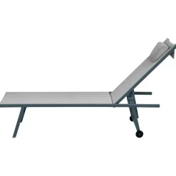 SORONI - Ligstoel set van 2 - Grijs/Lichtgrijs - Staal