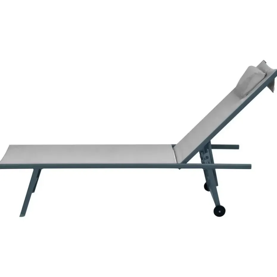 SORONI - Ligstoel set van 2 - Grijs/Lichtgrijs - Staal