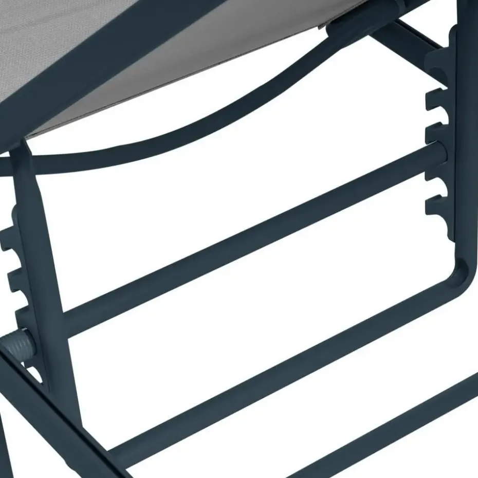 SORONI - Ligstoel set van 2 - Grijs/Lichtgrijs - Staal
