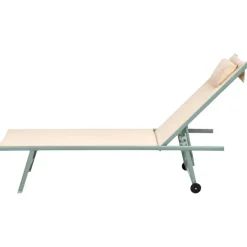 SORONI - Ligstoel set van 2 - Groen/Beige - Staal