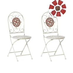 SPELLO - Tuinstoel set van 2 - Wit - Metaal