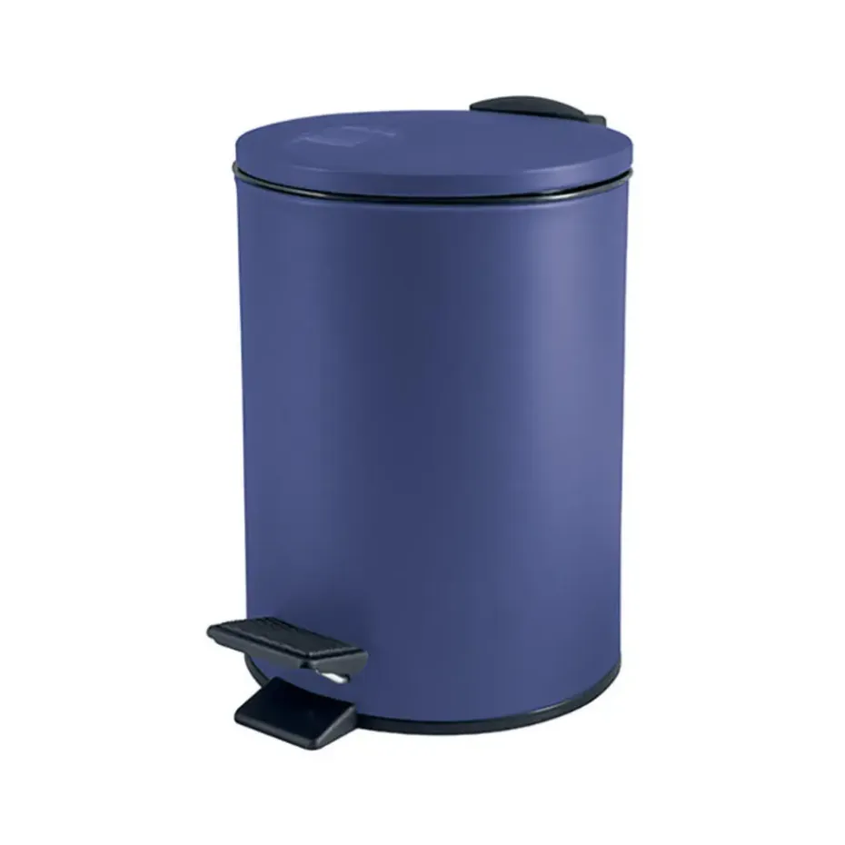 Spirella Pedaalemmer Cannes - blauw - 3L - metaal - 17 x 25 cm