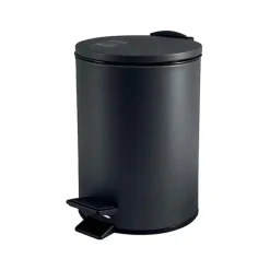 Spirella Pedaalemmer Cannes - zwart - 3L - metaal - 17 x 25 cm