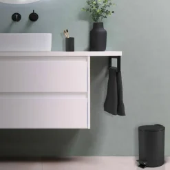 Spirella Pedaalemmer Cannes - zwart - 3L - metaal - 17 x 25 cm