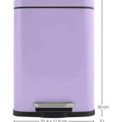 Spirella Pedaalemmer Venice - lila paars - 5L - metaal - 21x30 cm