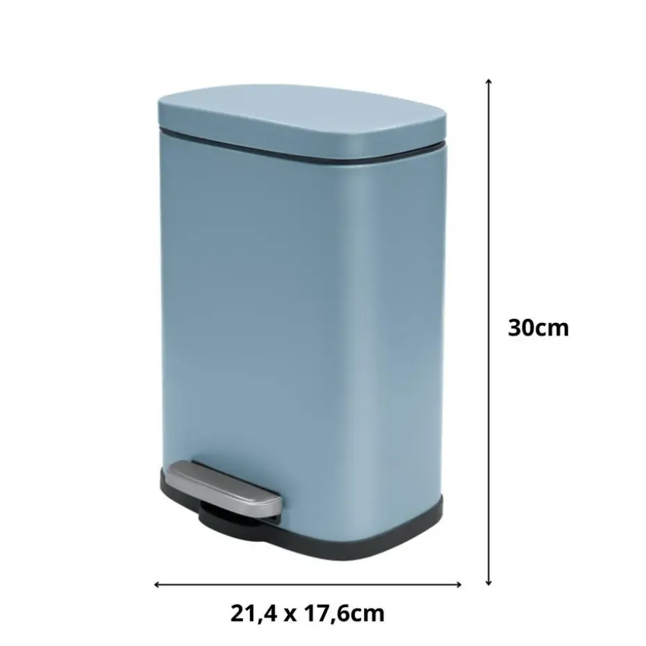 Spirella Pedaalemmer Venice - blauw - 5L - metaal - 21 x 30 cm