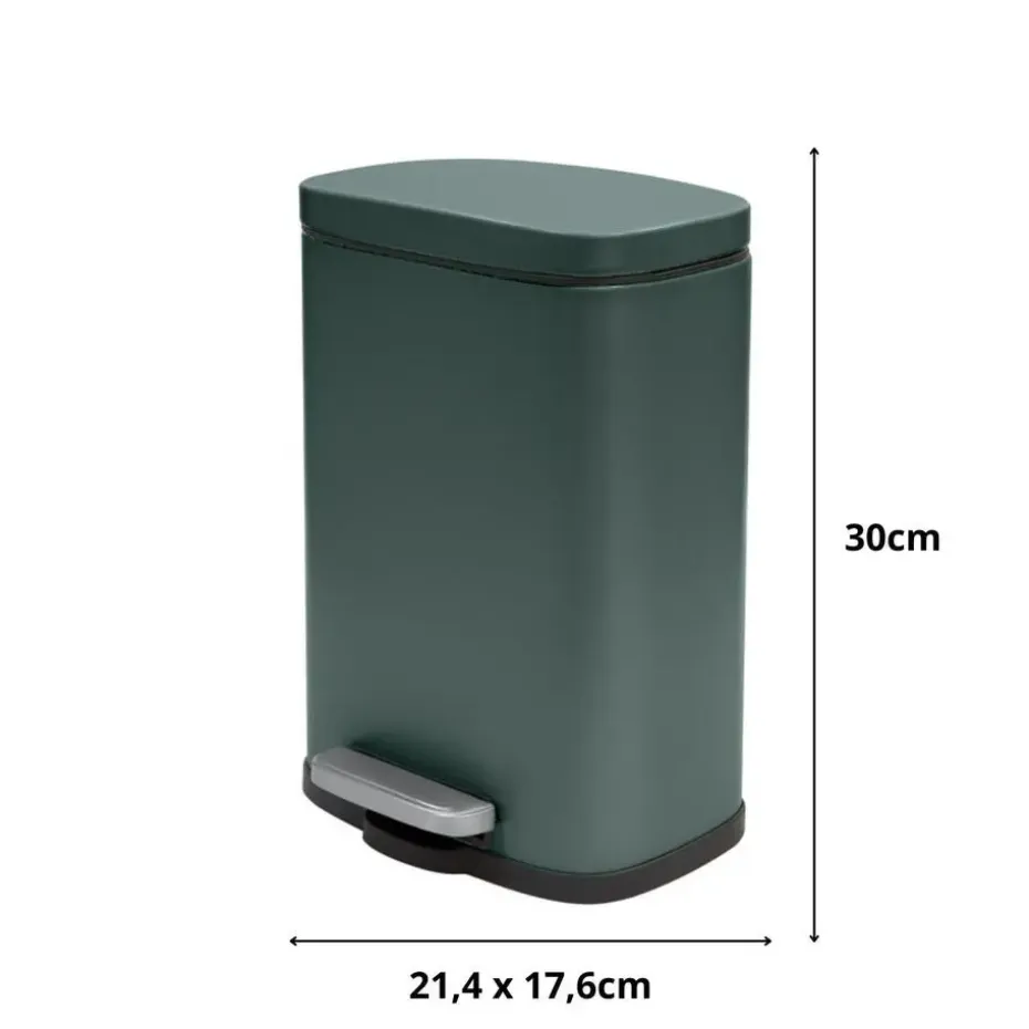 Spirella Pedaalemmer Venice - donkergroen - metaal - 21 x 30 cm