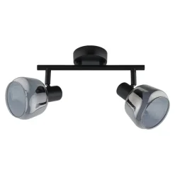 2-spot Noah - smoke glas zwart - E14