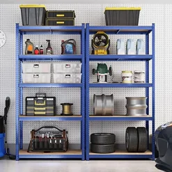 Stalen stellingkast met 5 etages, 875 KG, 40x90x180cm, blauw