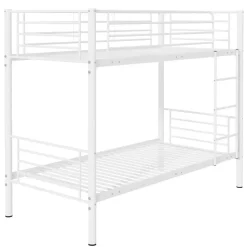 Stapelbed Dixie 90x200cm - metaal - mat wit