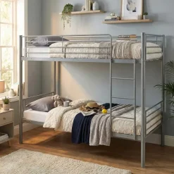 Stapelbed Dixie 90x200cm - metaal - mat grijs