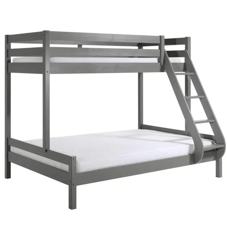 Stapelbed Triple 3-persoons hout - grijs