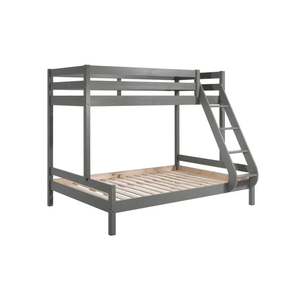 Stapelbed Triple 3-persoons hout - grijs