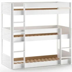 Stapelbed voor 3 personen Scott - 207x105x200 cm - Wit