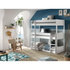 Stapelbed voor 3 personen Scott - 207x105x200 cm - Wit