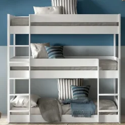 Stapelbed voor 3 personen Scott - 207x105x200 cm - Wit