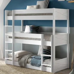 Stapelbed voor 3 personen Scott - 207x105x200 cm - Wit