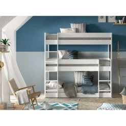 Stapelbed voor 3 personen Scott - 207x105x200 cm - Wit